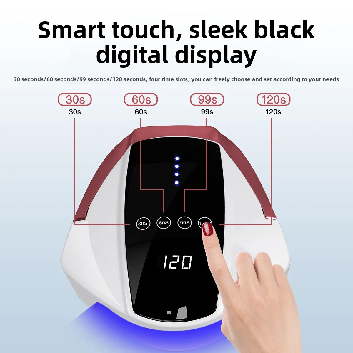 Household Large Space Nail Lamp, 96W Handheld Rechargeable Phototherapy Machine, Dual Hand Manicure Curing Tool