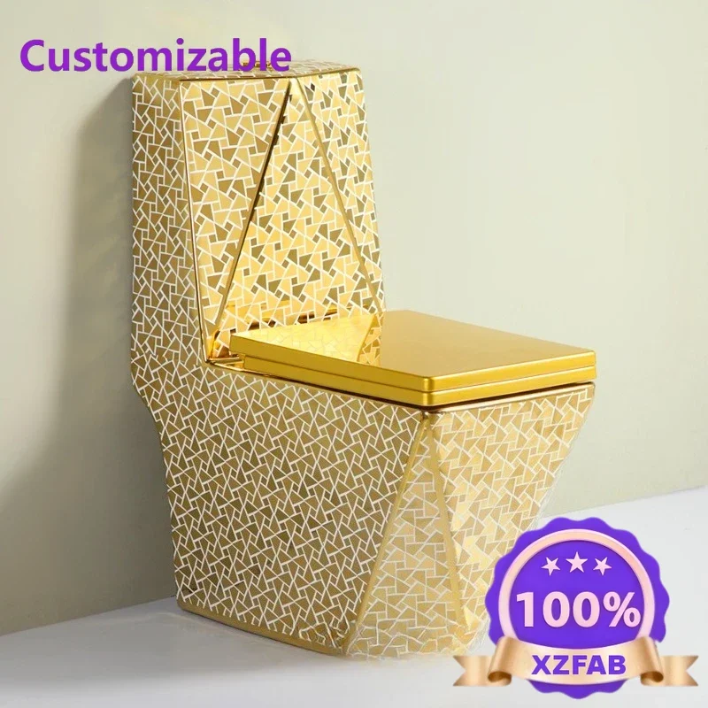 Factory Direct 2026 Electroplating gold, bathroom ceramic color gold toilet, artistic creativity