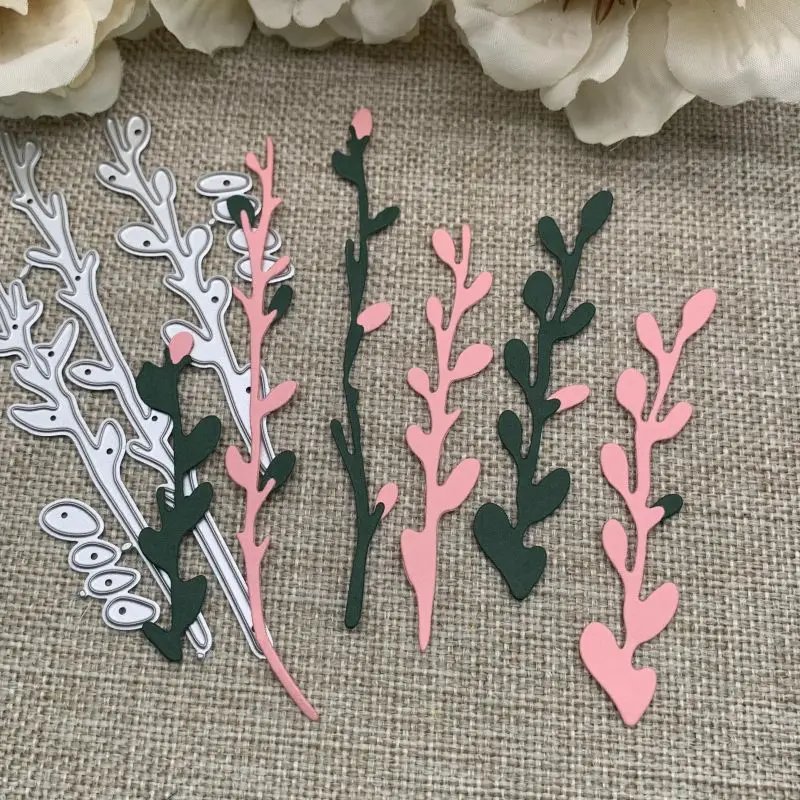 Leaves branch strip Metal Cutting Dies Stencils Die Cut for DIY Scrapbooking Album Paper Card Embossing