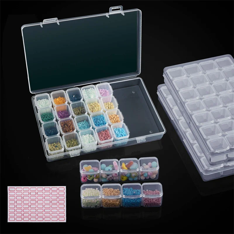 28 Slots Adjustable Plastic Storage Box Storage Box Case For Jewelry Diamond Embroidery Craft Bead Pill Holder Storage Tool image 4