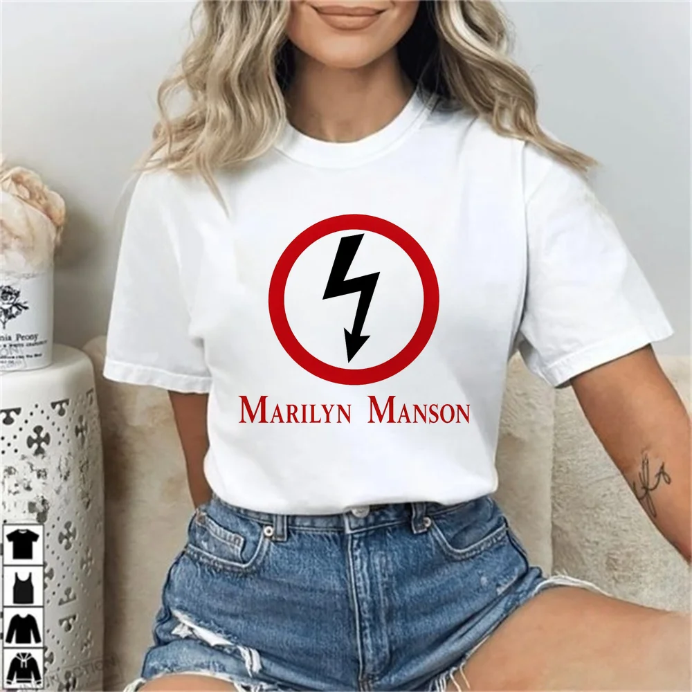 Marilyn Manson top tees female grunge gyaru vintage tshirt cheap japan grunge streetwear gyaru