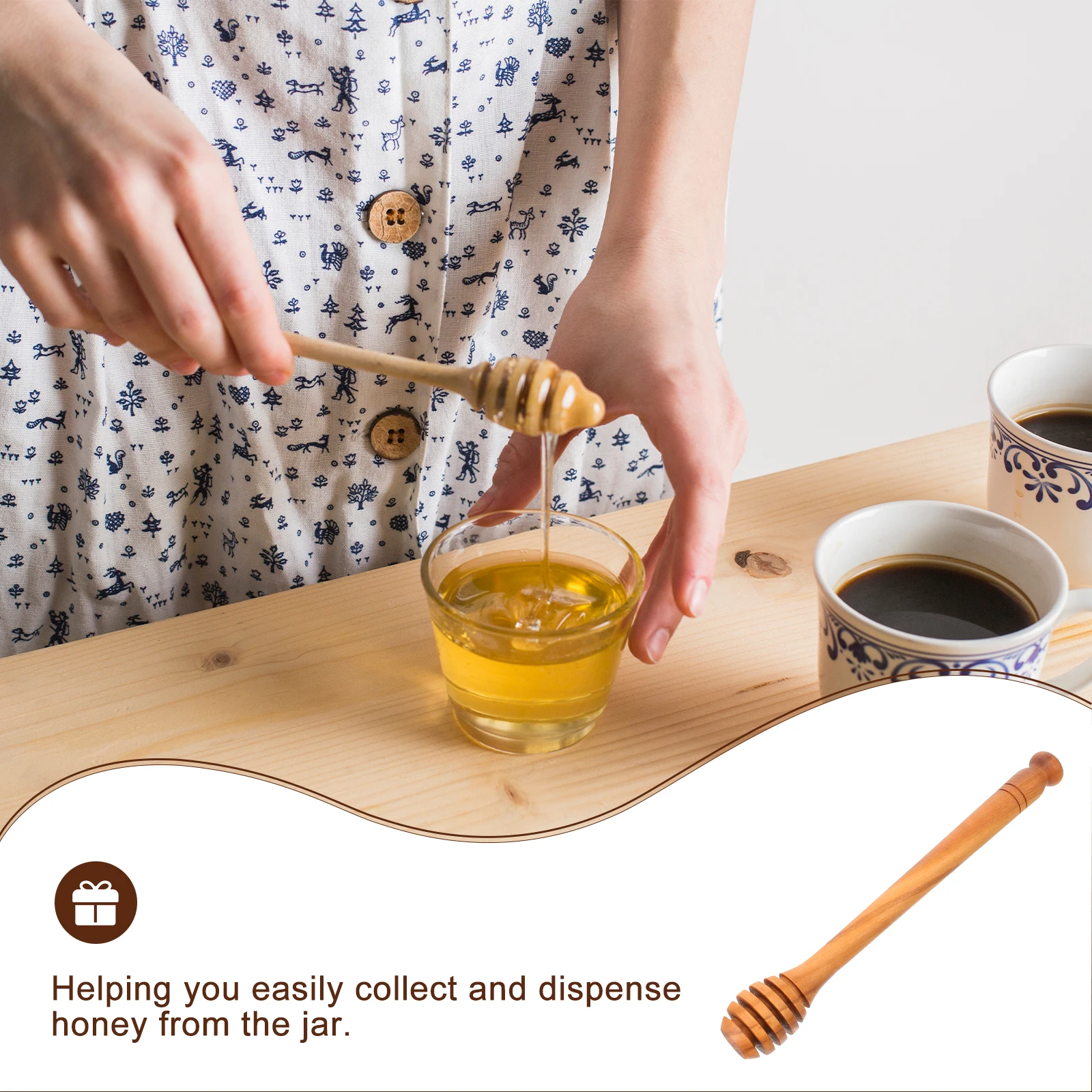 

Wooden Honey Stick Dippers Stirring from Mixing Stirrer Spoons Dipping Sticks Portable