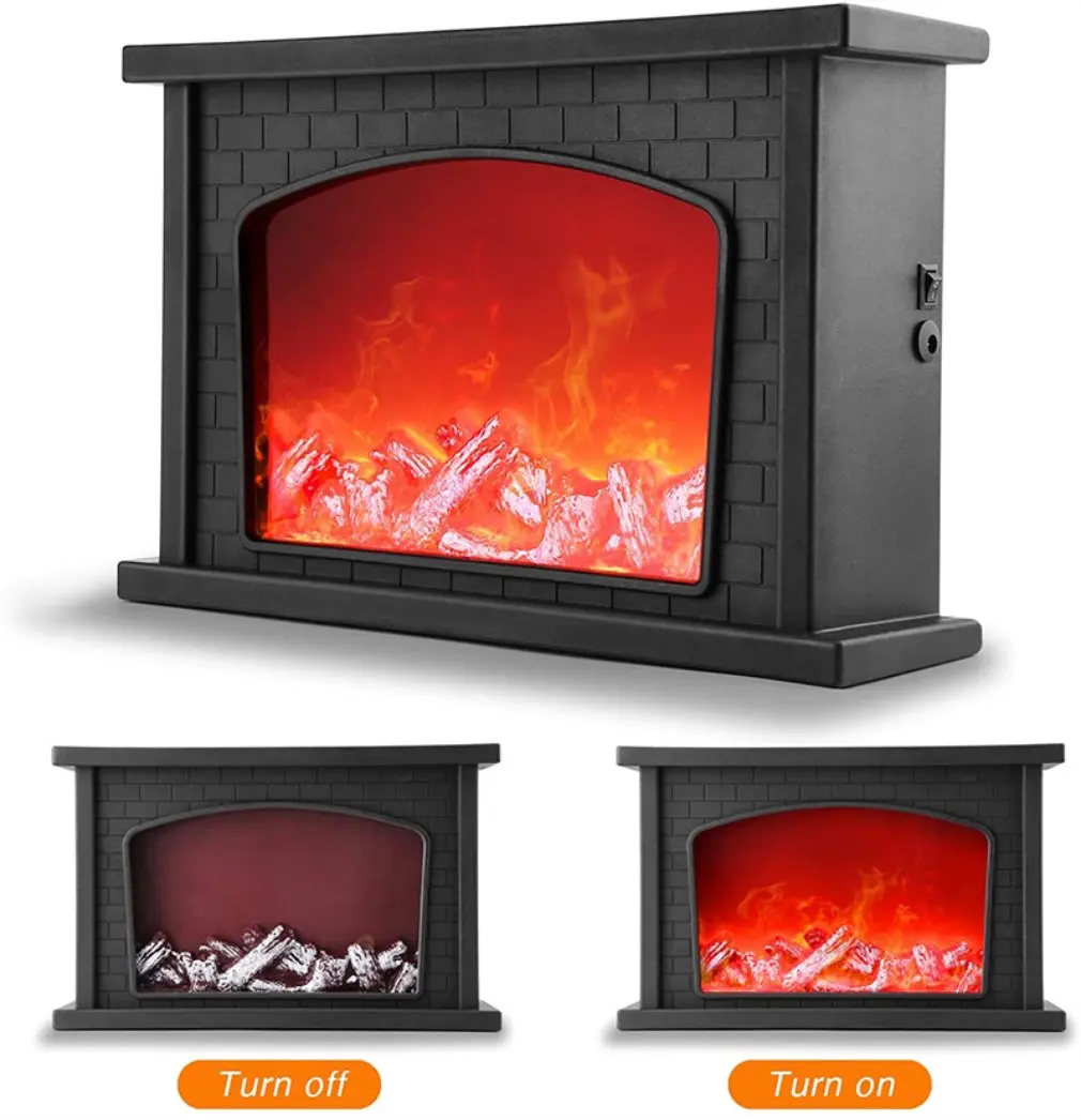 New Flame Fireplace Style Lamp Intelligent Touch Switch Simulation Fire Charcoal Ornaments Home Craft Style Home Decor