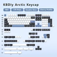 KBDiy Cherry Profile GMK Arctic Keycap Double Shot PBT Keycaps for Mechanical Keyboard Game ISO 176 Keys/Set for GMK75 GMK67 K50