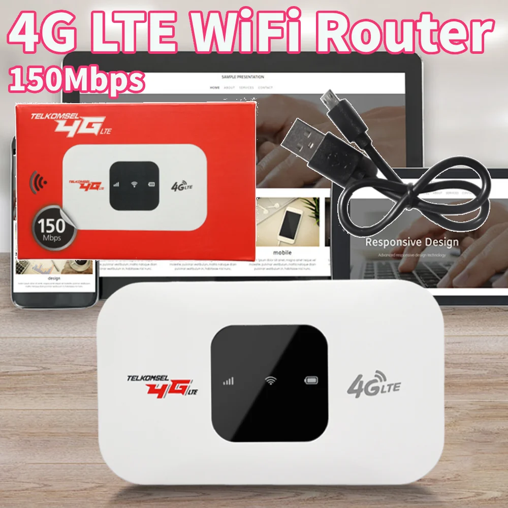 

Мини-мобильный Wi-Fi-маршрутизатор 4G LTE, карманная точка доступа 150 Мбит/с со слотом для SIM-карты, портативный модем доступа Wi-Fi, 8-10 пользователей для путешествий в автомобиле