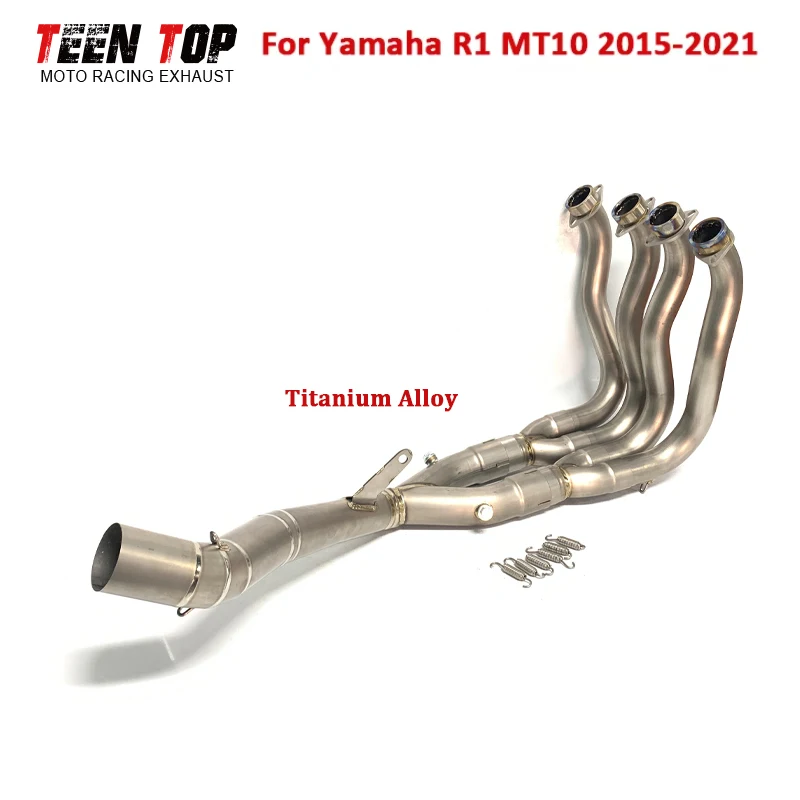 

Для Yamaha R1 MT10 выхлопная труба 60,5 мм Escape Moto передняя соединительная трубка из титанового сплава MT-10 выхлопной коллектор мотоцикла 2015-2021