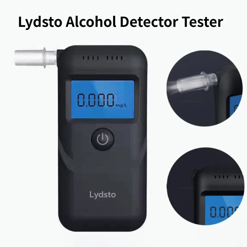 Lydsto Alcohol Detector Tester Sensitive Professional Rapid Breath Tester LCD Mini Digital Drunk Driving Blowing Breathalyzer