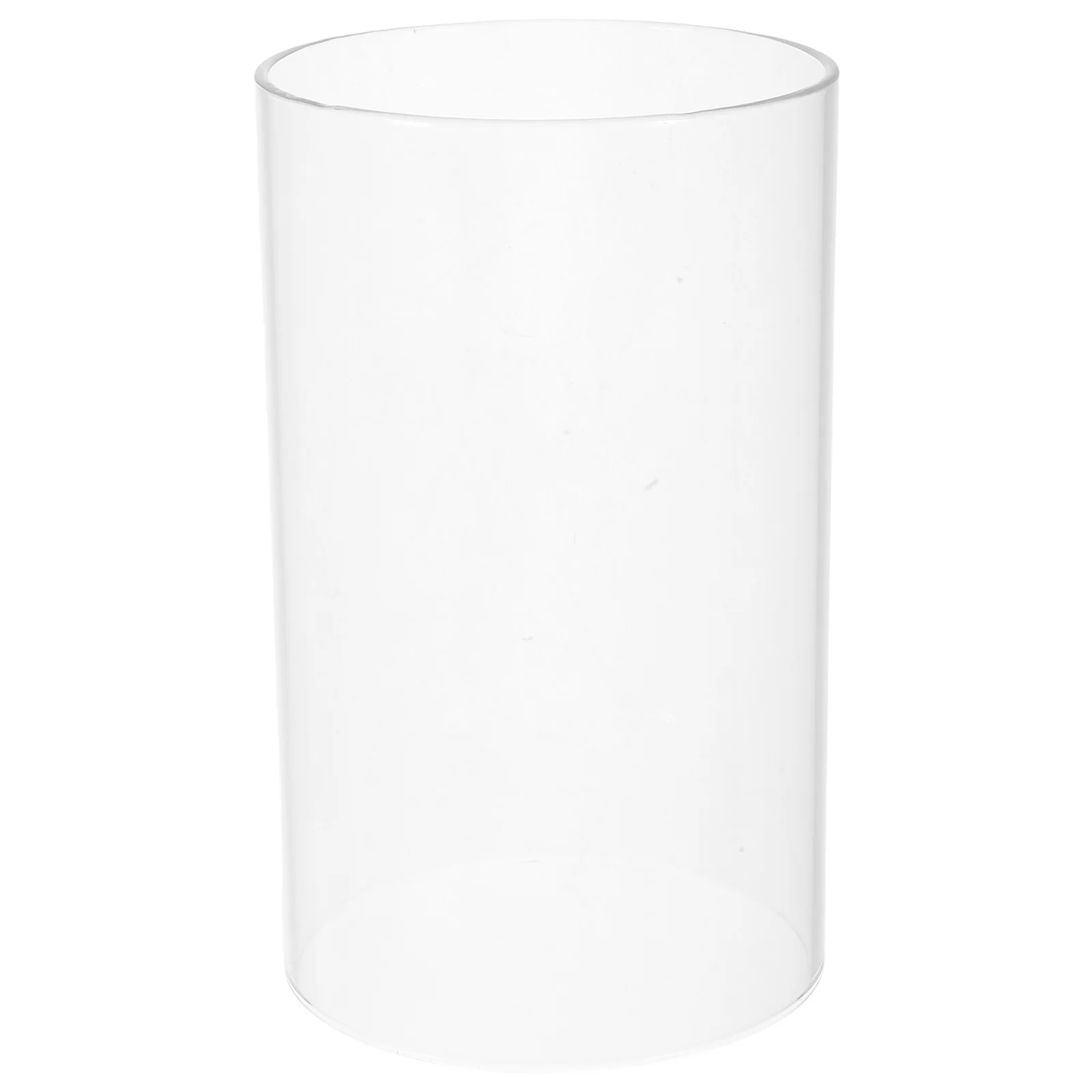 حامل شموع زجاجي، أنبوب ظل إعصار شفاف، حرفية دقيقة، مظهر أنيق للأغطية المزخرفة المركزية #1