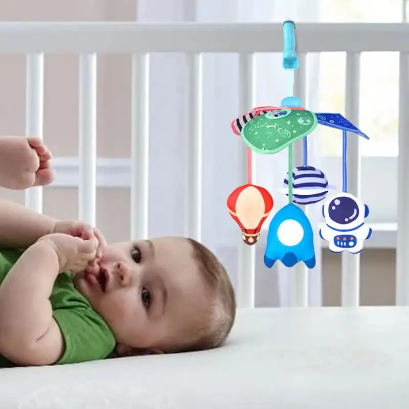 Electric Crib Mobile For Boys And Girls Hangable Rotating Musical Bed Bell Educational Crib Mobile Wind Chime For Nursery