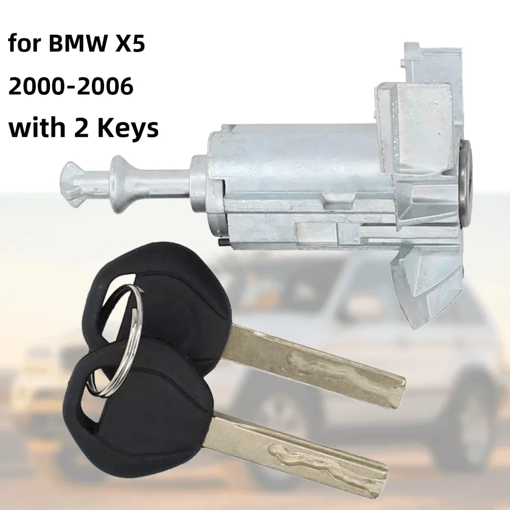 Front Left Door Lock Cylinder Barrel With 2 Keys For BMW X5 E53 2000-2006 Driver Side 51217035421