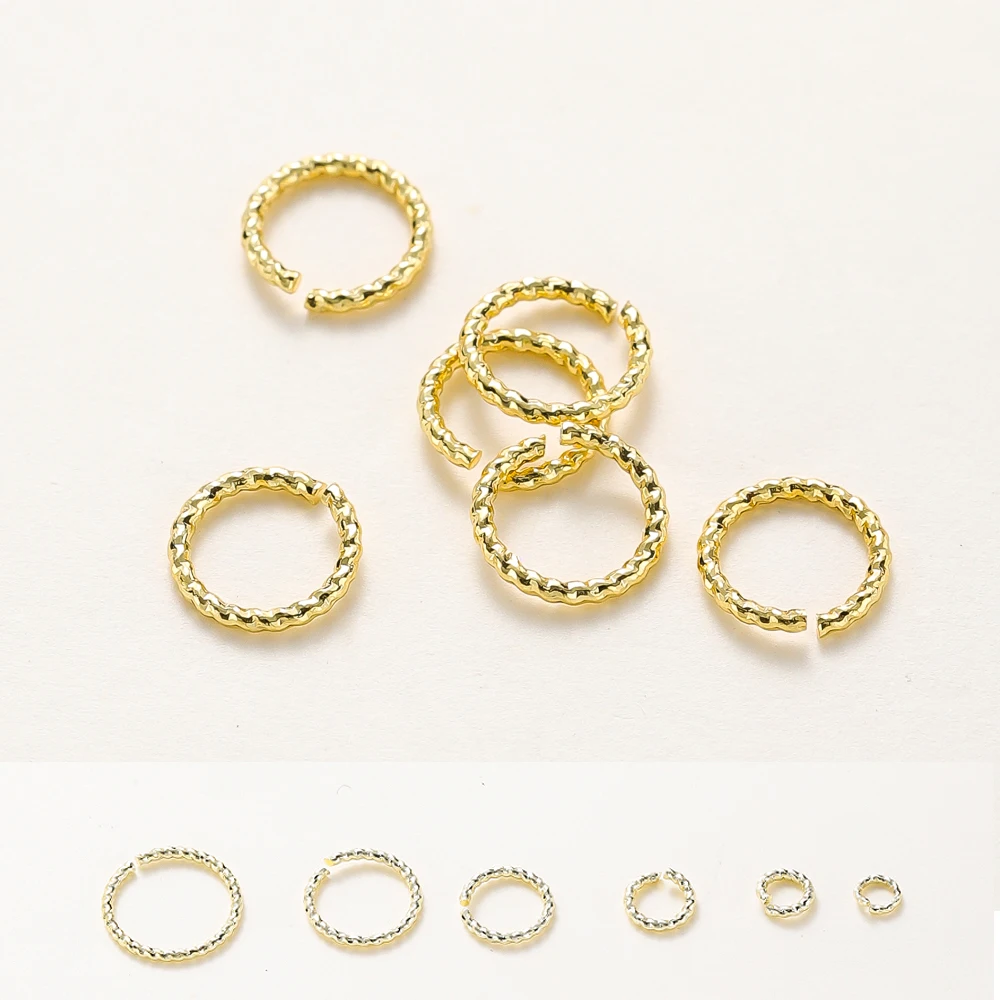 

50pcs/Lot 14K/18K Gold Plated Brass Jump Ring Twisted Open Split Rings Connector for Jewelry Makings Findings DIY Accessories