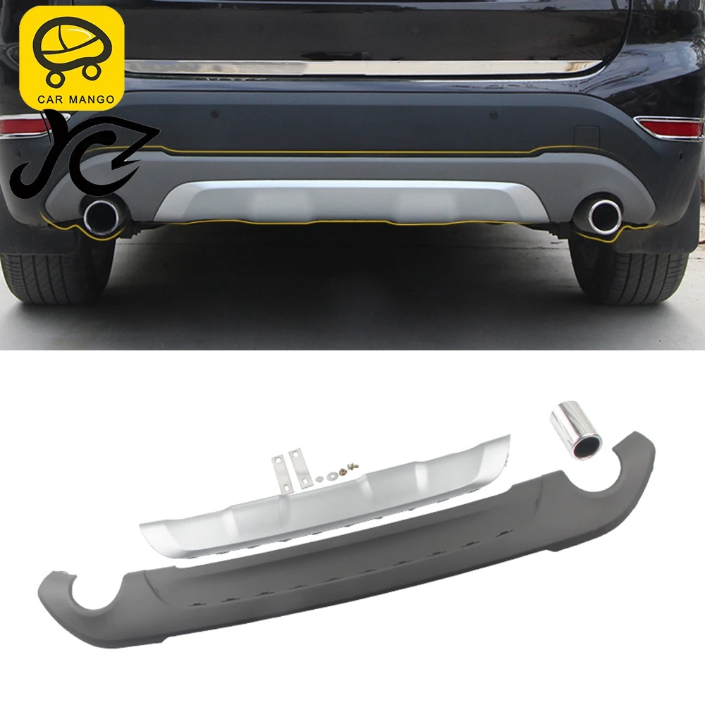 CARMANGO for BMW X1 F48 2016-2019 Car Accessories Rear Bumper Assembly Replacement Frame Exhaust Pipe Refit Body Kits Parts