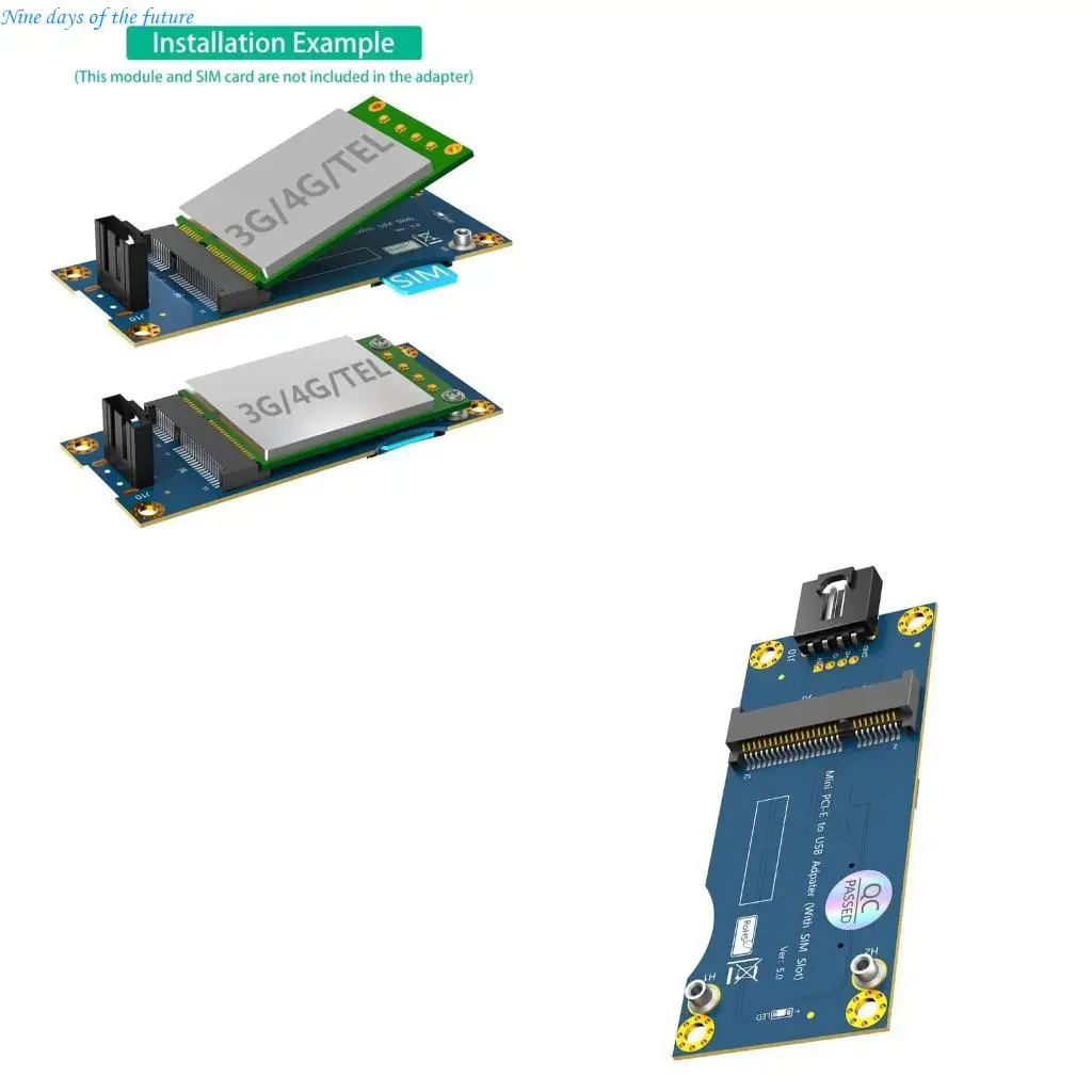 Mini PCIE to USB Adapter PCIe Card Board With Card Slot Expansion Card for WWAN/LTE Module Replacement Assembly E65A