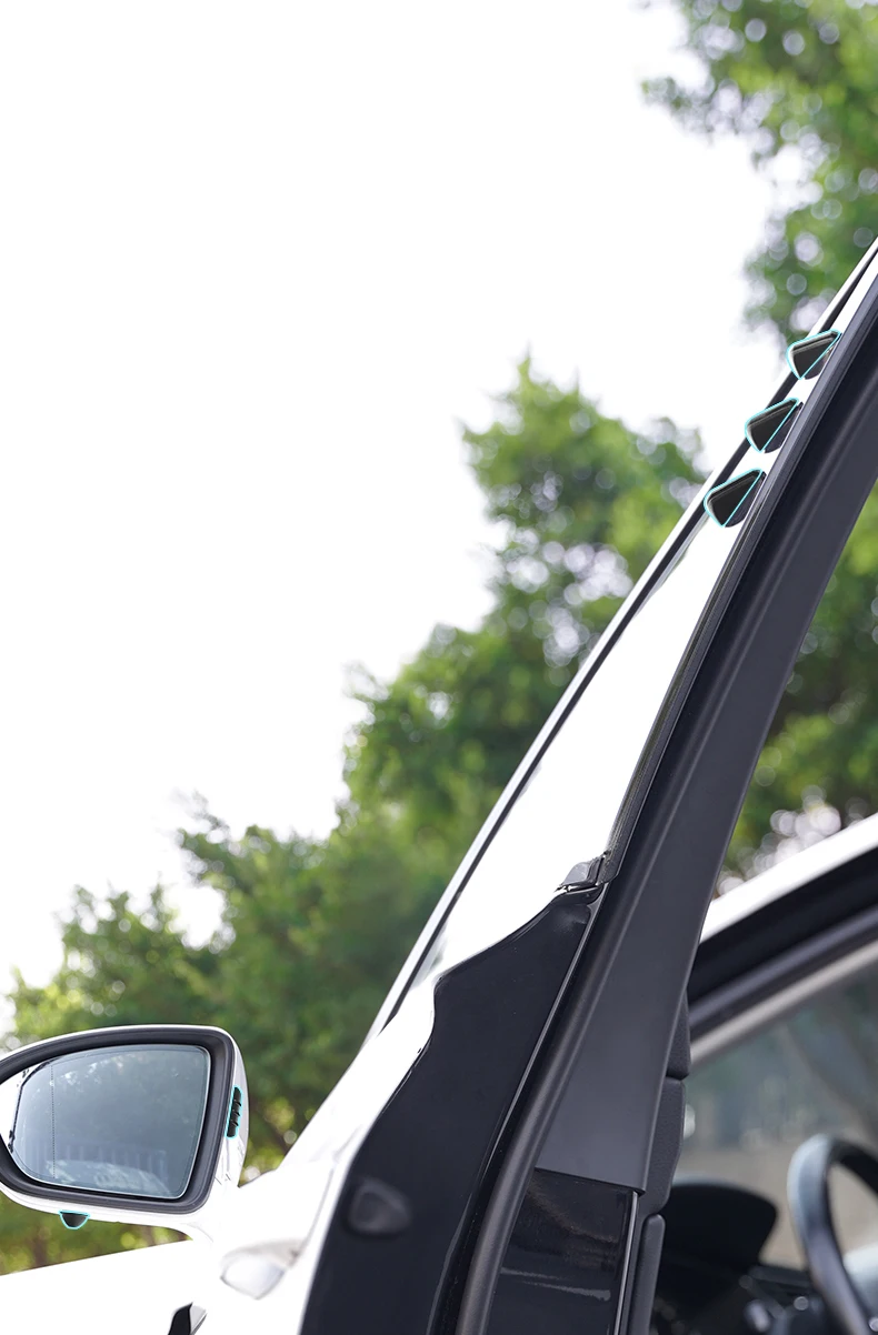 10 Stück Windreduzierende Spoilerstreifen für Autos, Kollisionsschutzstreifen, Dekorative Streifen, Windgeräuschreduzierung und Geräuschdämpfung für die Karosserie – Detail 2