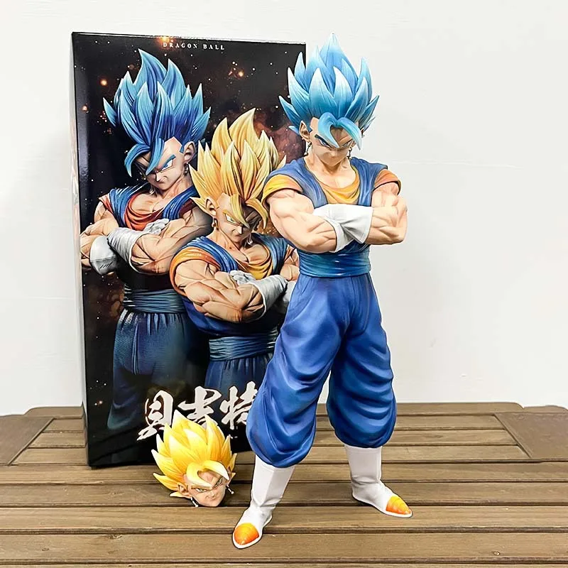 31cm Dragon Ball Anime Figures Vegetto Action Figures Breast Hugging Posture Super Saiyan Gk Figures Pvc Model Statue Xmas Gifts