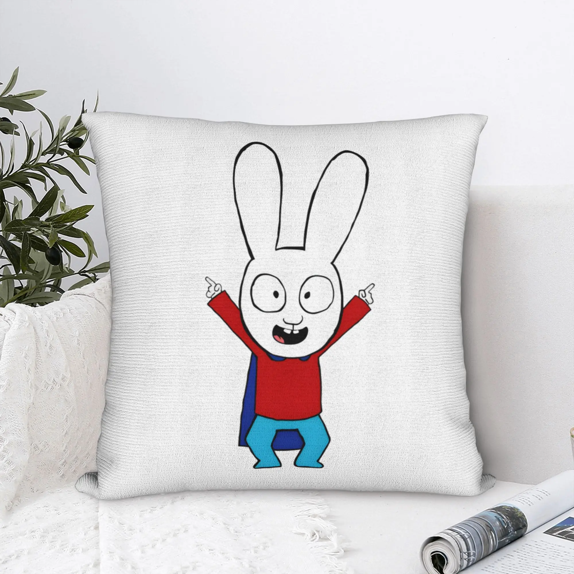 Simons Super Rabbit Yeah !  Square Pillow Case Polyester Cushions for Sofa  Awesome Pillowcover Home Decor