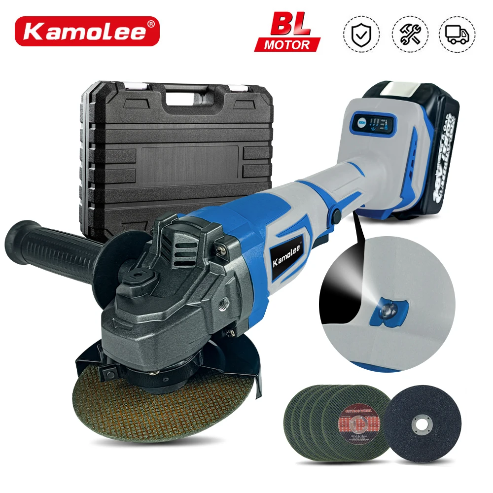 

Kamolee M10 100MM 18500RPM Brushless Cordless Angle Grinder 3 Speed Cutting Power Tools Compatible For Makita 18V Battery