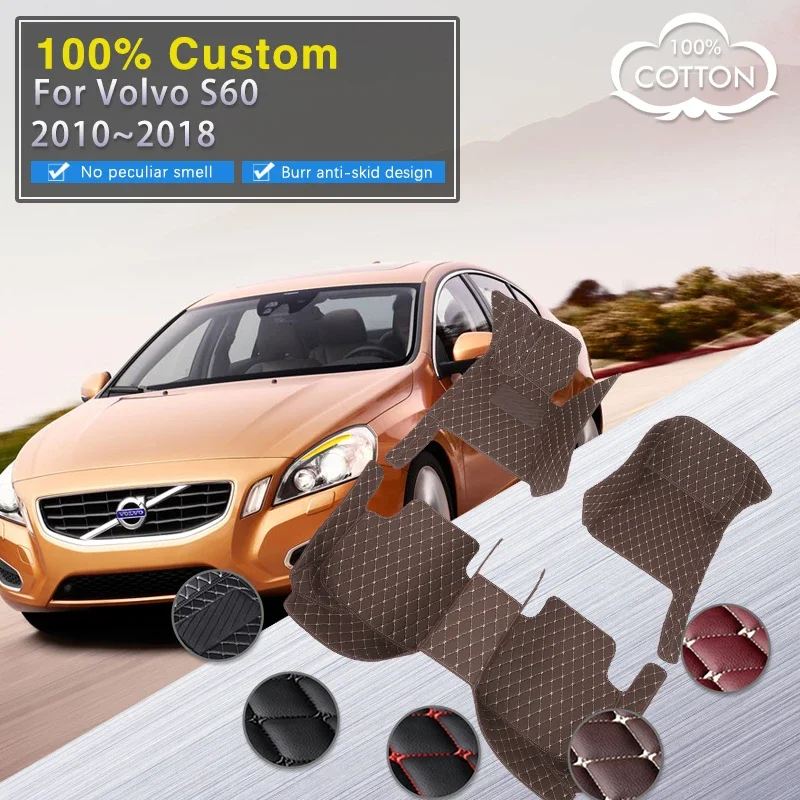 

Качественные автомобильные коврики RHD для Volvo S60 MK2 2010 ~ 2018, защитный коврик для ковров, автозапчасти для интерьера, роскошный кожаный коврик, комплект напольного коврика для автомобиля