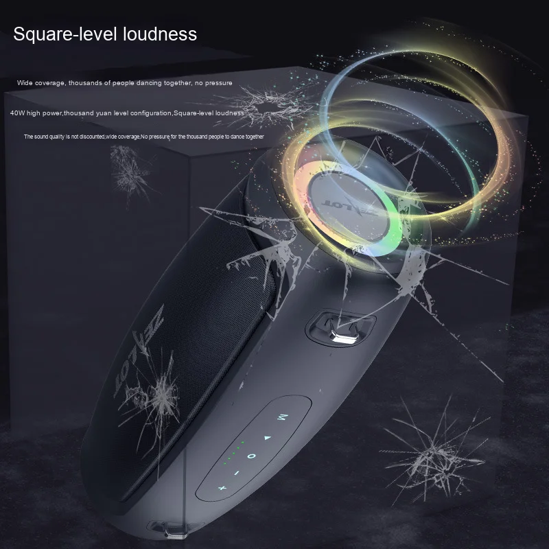 S37L Portable for Bluetooth Speaker RGB High-Power Outdoor Square Dance Heavy Bass for Home Use Memory Card