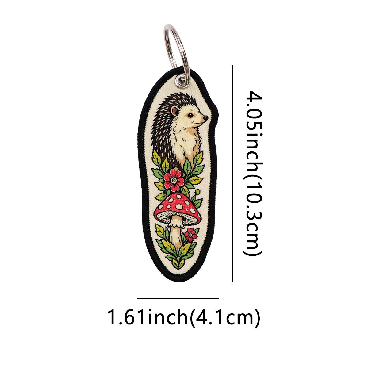1pcs Retro Style Embroidered Keychains Floral Animal Key Tags Women Men Keyring Key Tag Key Fob for Bag Backpack Accessories