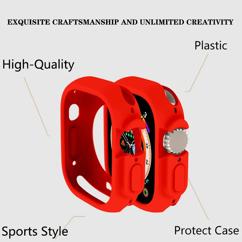 Soft Silicone Case for Apple Watch Ultra 49mm All-Round Shockproof TPU Protective Cover Bumper Scratch-Resistant Protective case