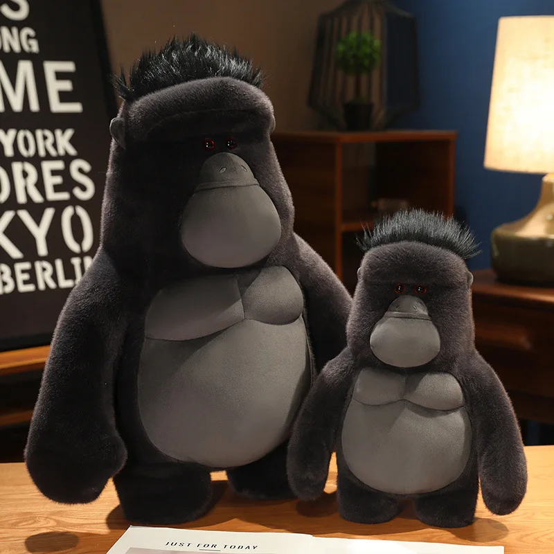 Nouveau jouet en peluche gorille réaliste grand Animal en peluche mignon singe noir poupée créative singe peluche grande taille cadeau pour les enfants