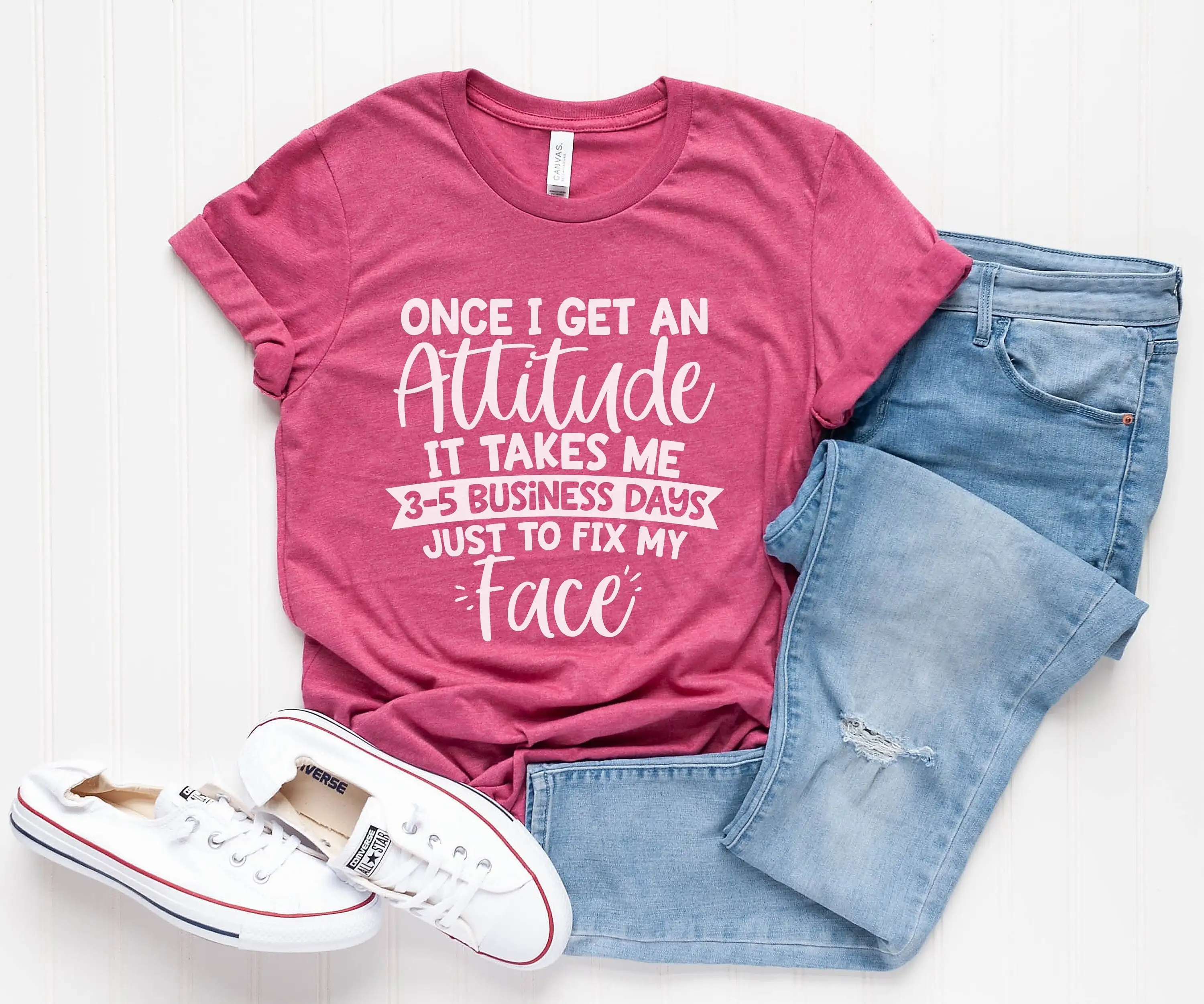 It Takes Me 3 5 Business Days Just To Fix My Face Funny T Shirt For Women With Sayings Womens Birthday Gifts Her