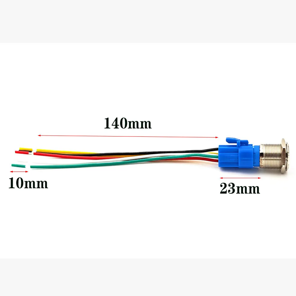 Picture 3: metal push button lead wire and 16mm socket Metal Push Button Switch Momentary Waterproof Aluminum Horn Doorbell Bell switch