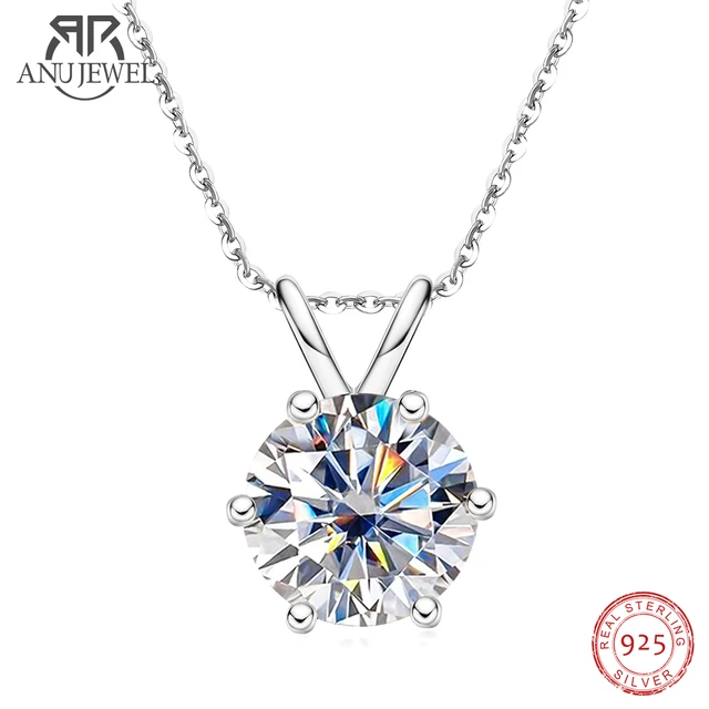 tipoJewel 1ct 3ct 5ct D kolor Moissanite diament najwyższej jakości 18K pozłacany naszyjnik wisiorek piękna biżuteria prezenty hurtowo