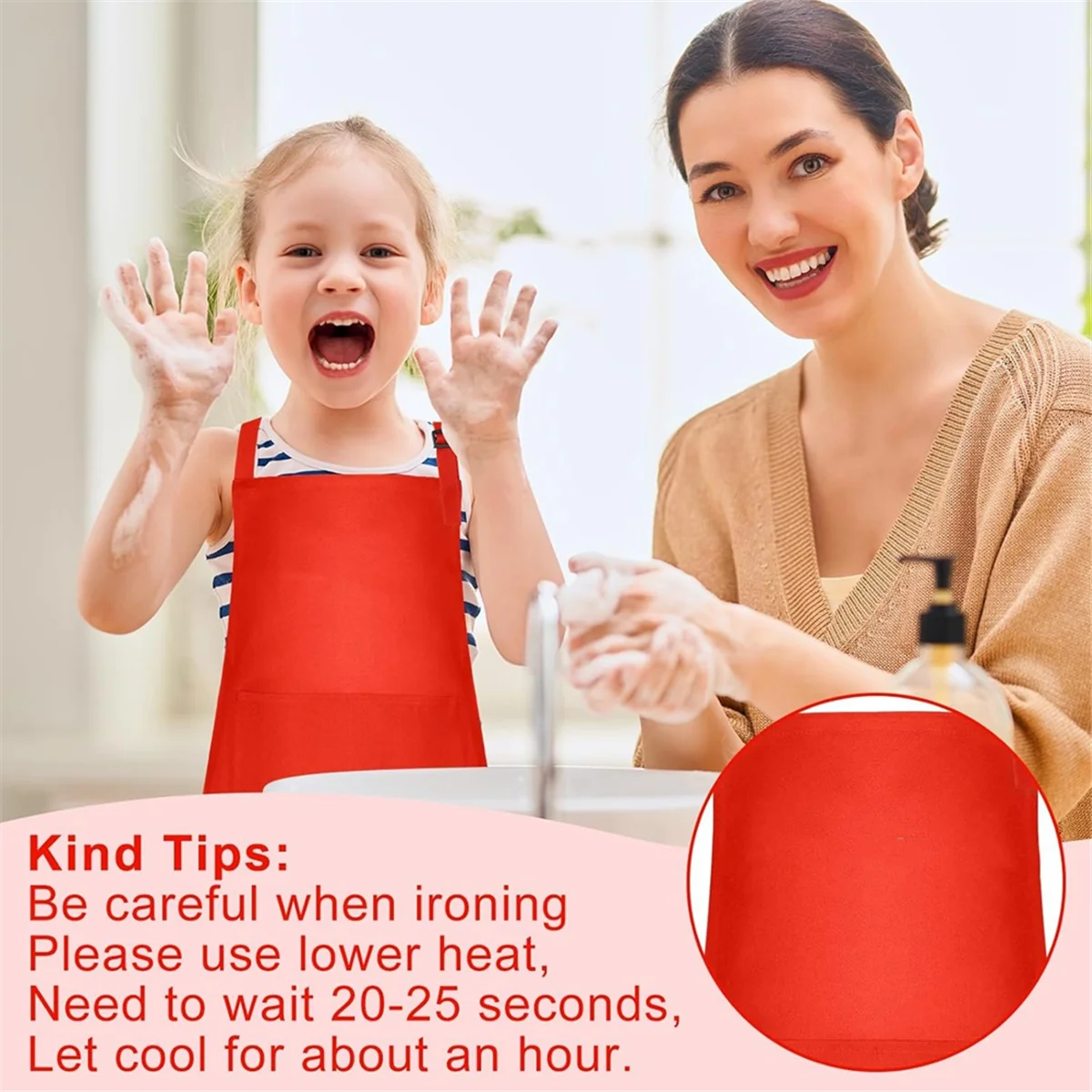 

A45I, 10 шт., детский фартук, регулируемый детский фартук с 2 карманами, фартук для рисования шеф-повара для приготовления пищи, выпечки, красная краска