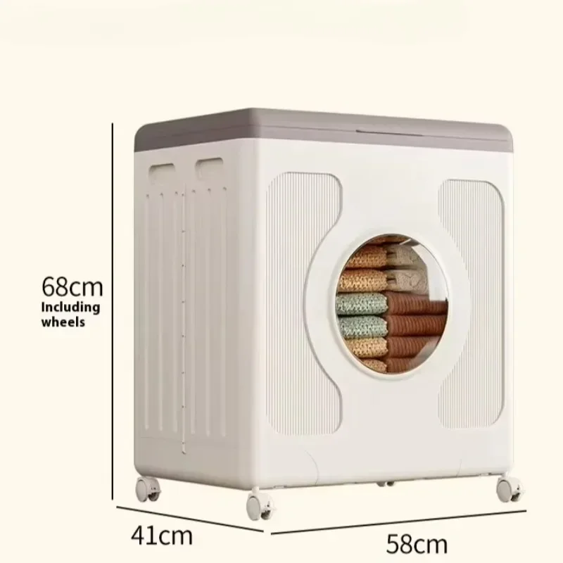 Large capacity foldable plastic bedroom clothing quilt household storage box