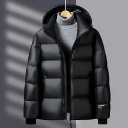 Casaco de pato preto dourado coreano feminino 90% casaco de pato para baixo, casaco grosso quente, parka casual feminina com capuz, casacos soltos, inverno, novo