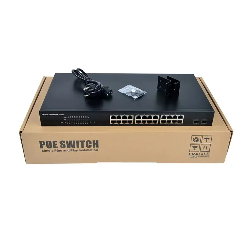 24-Port Gigabit  PoE+ Switch +2 Gigabit SFP PoE switch