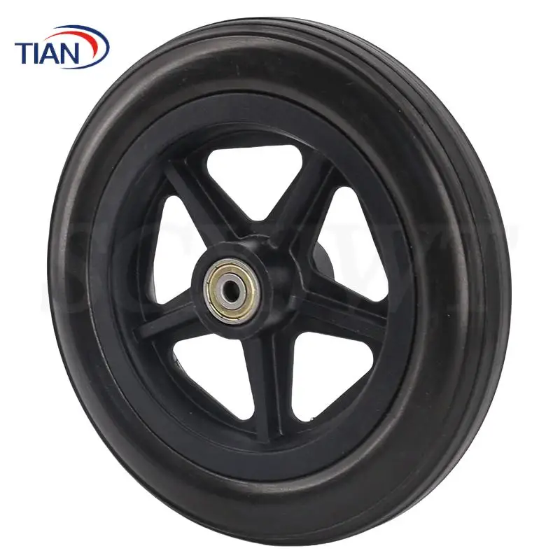 6/7/8/10 Inch Solid Tire Shopping Cart Wheels - Durable Anti-Slip Wear-Resistant, Replacement Casters for Travelling Trolley