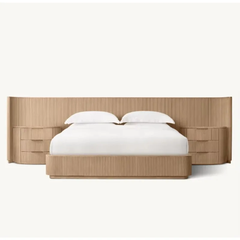 

Hotel queen size bed American solid wood bedroom furniture