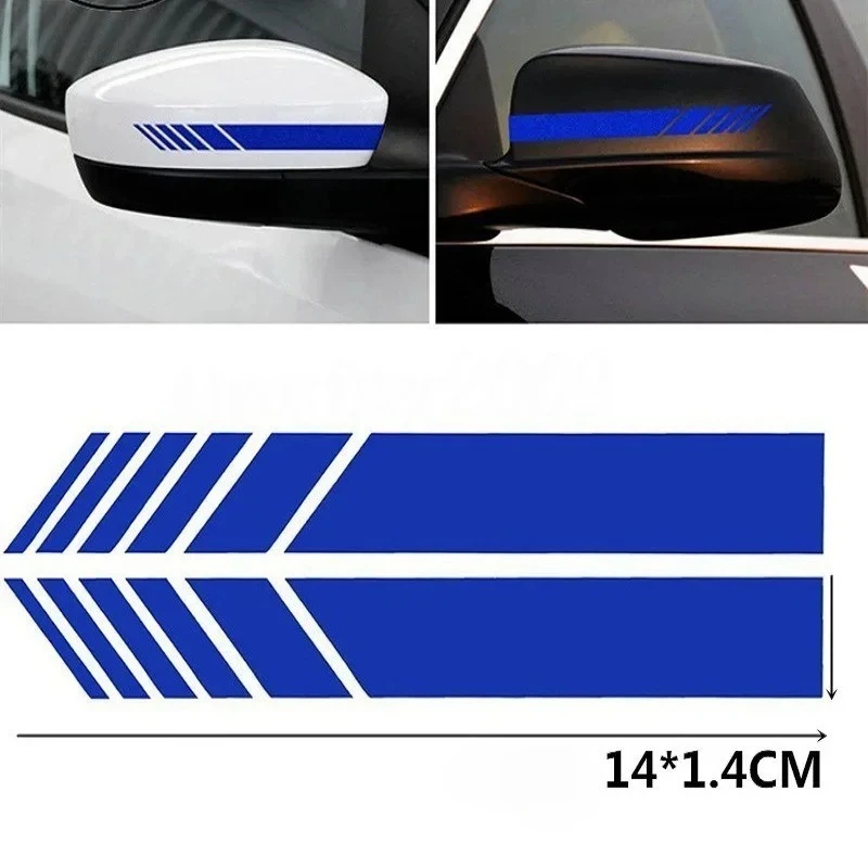 Universal Auto Car Motorcycles Sticker Non Fading Fashion Car Sticker Racing Strips Side Rear View Mirror Styling Body Decal
