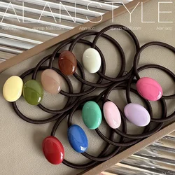 Elliptical Bean Hair Circle Fashion Elastic Hair Bands Headwear Ponytail Holder Scrunchie for Women Girl Korean Hair Accessories