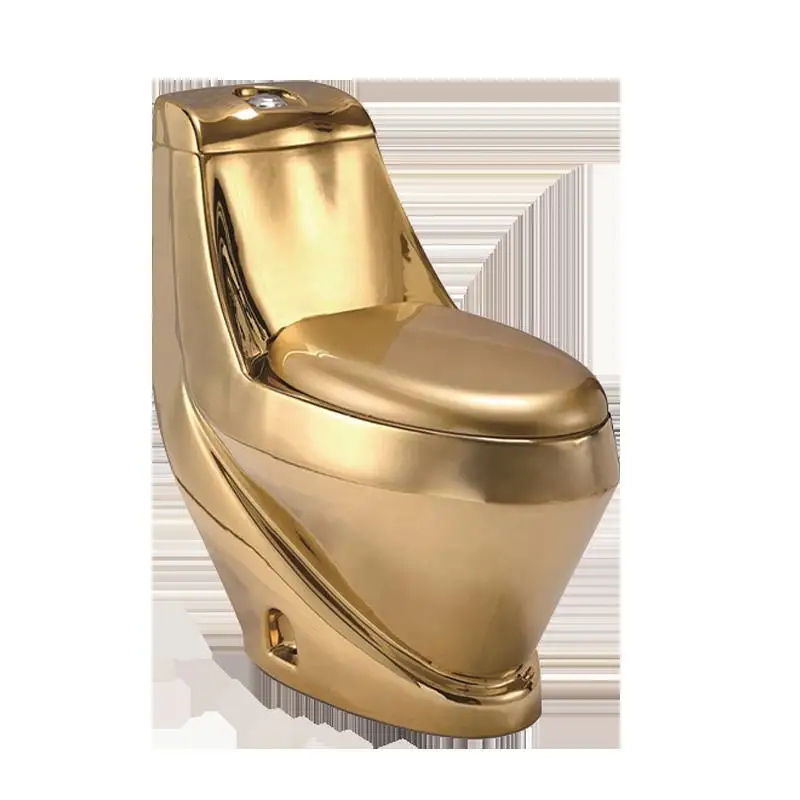 

Household Pumping Gold Ceramic Toilet Siphon Water-saving European Hotel KTV Club Color