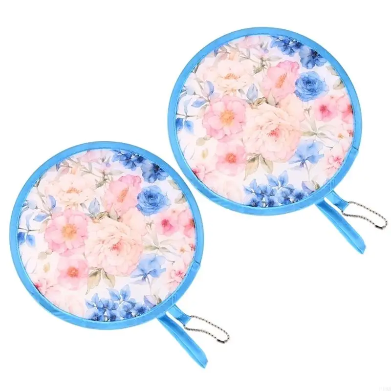 F19B Round Foldable Hand Fan,French Handheld Fan Foldable Cooling Fan for Festival