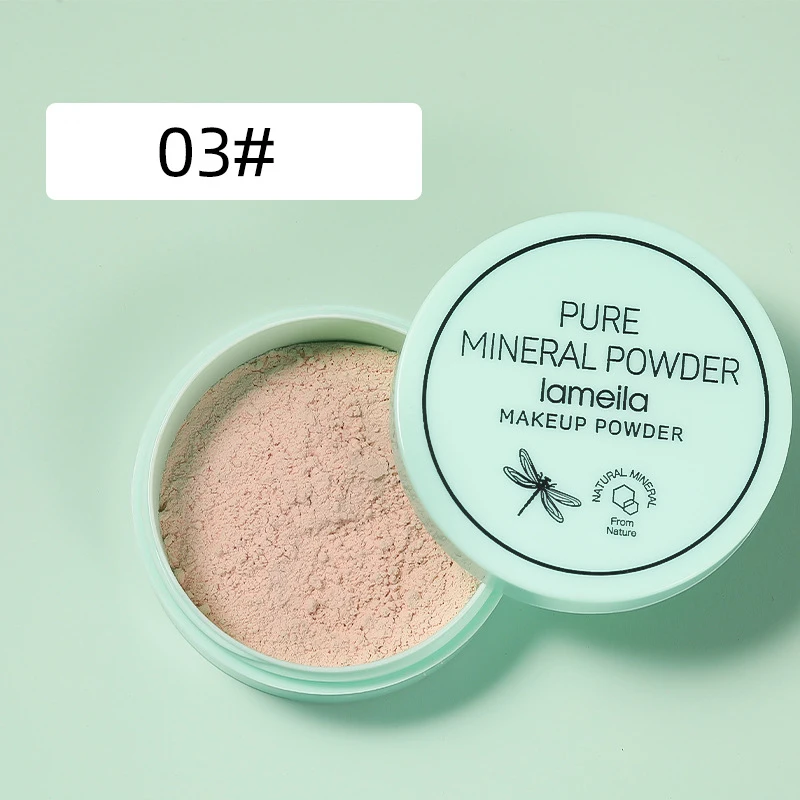 1Pcs Waterproof Matte Soft Mint Mineral Powder Brighten Skin Loose Powder Face Makeup Makeup Setting Finish Powder Oil Control