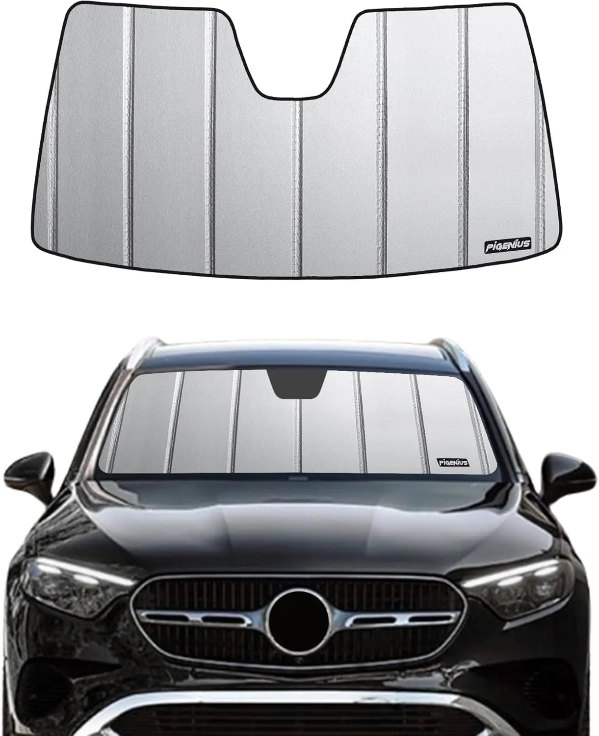 

Custom SUV Front Windshield Sun Shade for Heat Protection, Easy Fold Design with Storage Bag