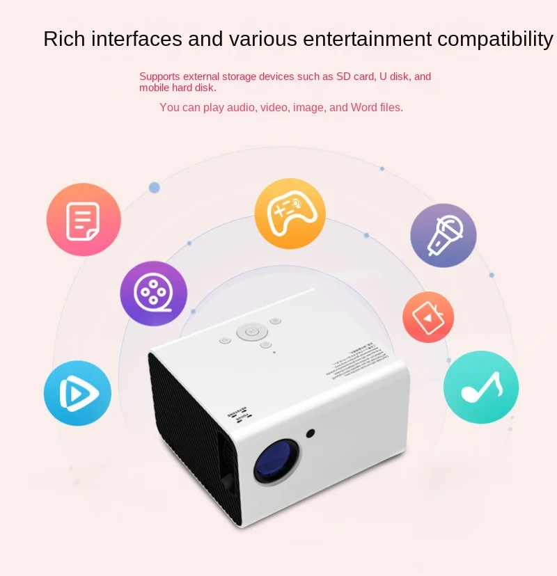 

New Cross-Border T10 Mini Wireless WiFi Smart Home Office LED Projector - HD 1080P, Portable for Smartphone