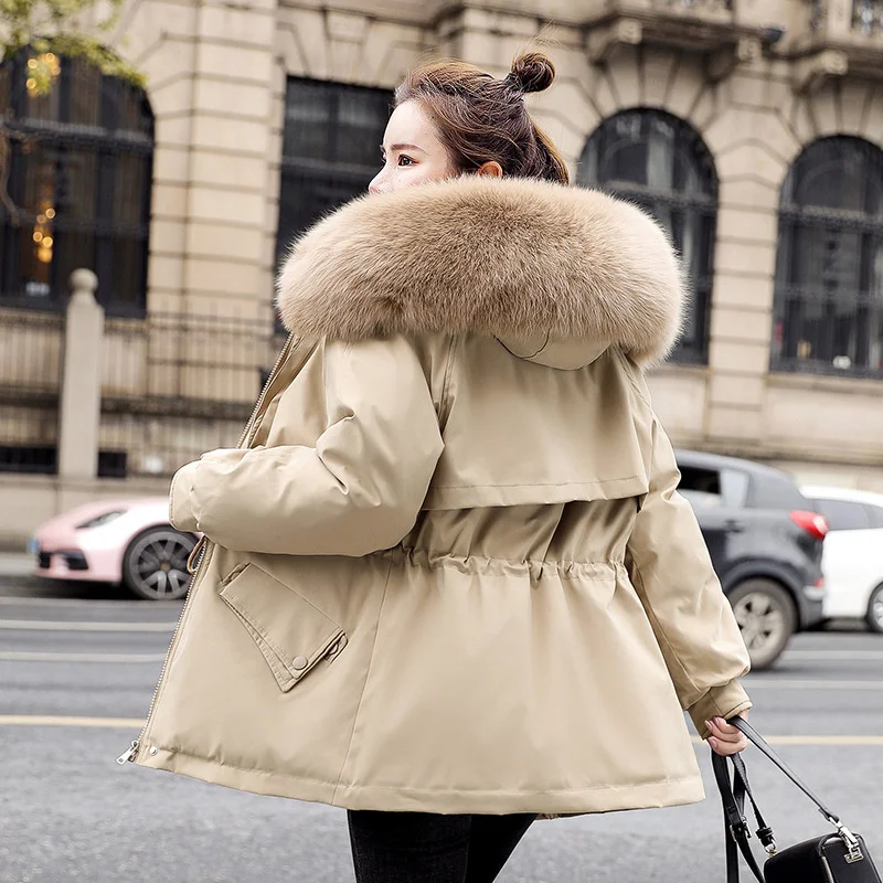 

2023 New Winter Jacket for Women Warm Parkas Fur Collar Long Casual Parka Slim Thicken Puffer Coat Snow Wear Hooded Coats