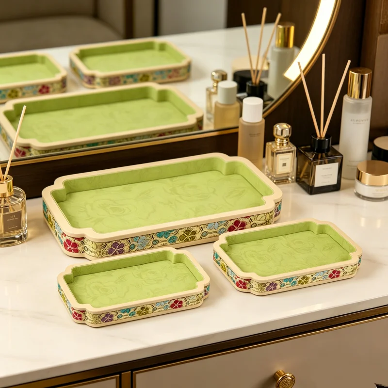 

New Song Brocade Jewelry Display Tray, Plum Blossom Corner Appraisal Plate, Live Stream Viewing Stand for Counter Showcase