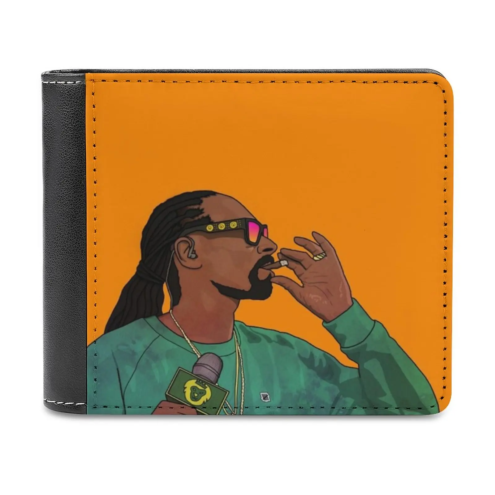 Snoop New Men Wallets Pu Leather Men Purse High Quality Male Wallet Dog Hip Hop Weed Music Chill Personalized Wallet Pattern