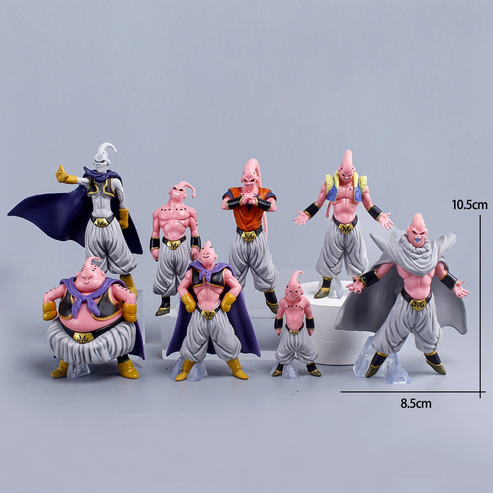 Heiß begehrte 8-teilige Dragon Ball Z Anime-Figuren, Majin Buu, Fat Buu, PVC-Actionfiguren, Sammelmodell-Spielzeug für Kinder und Erwachsene, Geschenkidee.
