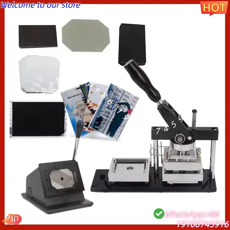 2026Hot 90*65mm 3.5*2.5inches Photo Fridge Magnet Making Machine Rectangle Button Making Machine Kit with Cutter and 1000pcs