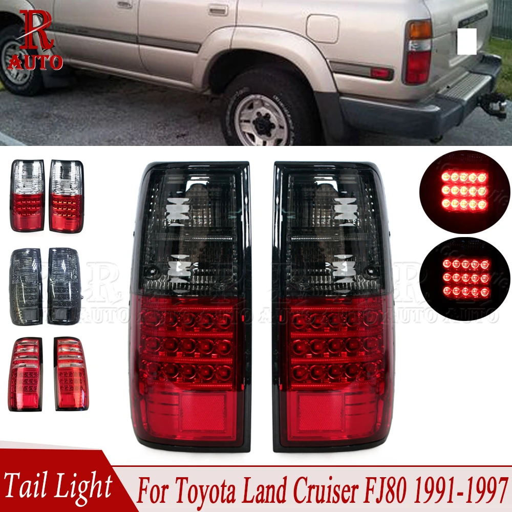 

R-AUTO Turn Signal Reflector Lamp Car Accessories 2 Pcs Rear Brake Tail Light Fit For Toyota Land Cruiser FJ80 1991 1992-1997