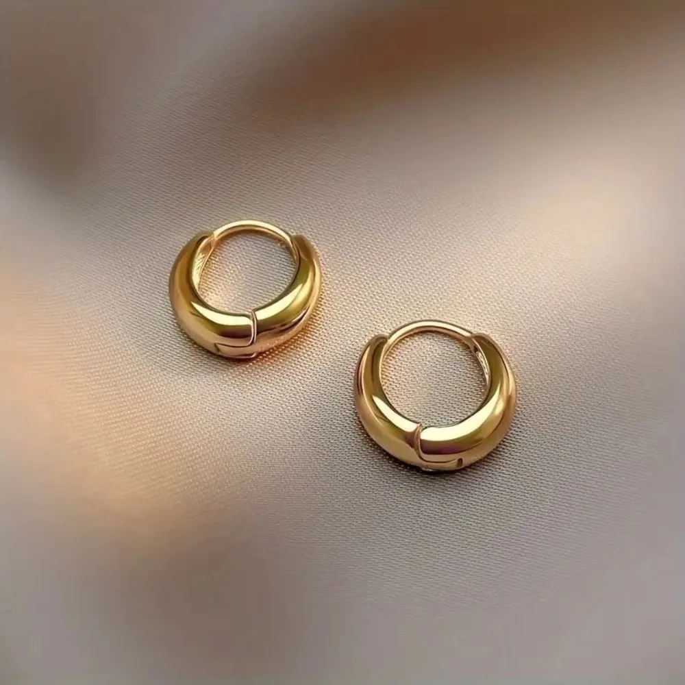 Korea Temperament Stainless Steel Geometric Teardrop-shaped Smooth Surface Hoop Earring for Women Men Trendy Jewelry Accessories image 4