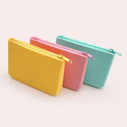 Rectangular Wallet Silicone Space Saving Cosmetic Storage Bag Multifunction Earphone Bag Mobile Coin Money